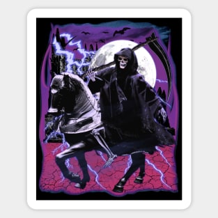 90's Y2K Grim Reaper Skeleton On A Horse With Lightning Sticker